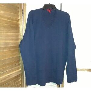 Alfani Men's Pullover Size XXL Slim Fit Long Sleeve Knit Shirt Blue